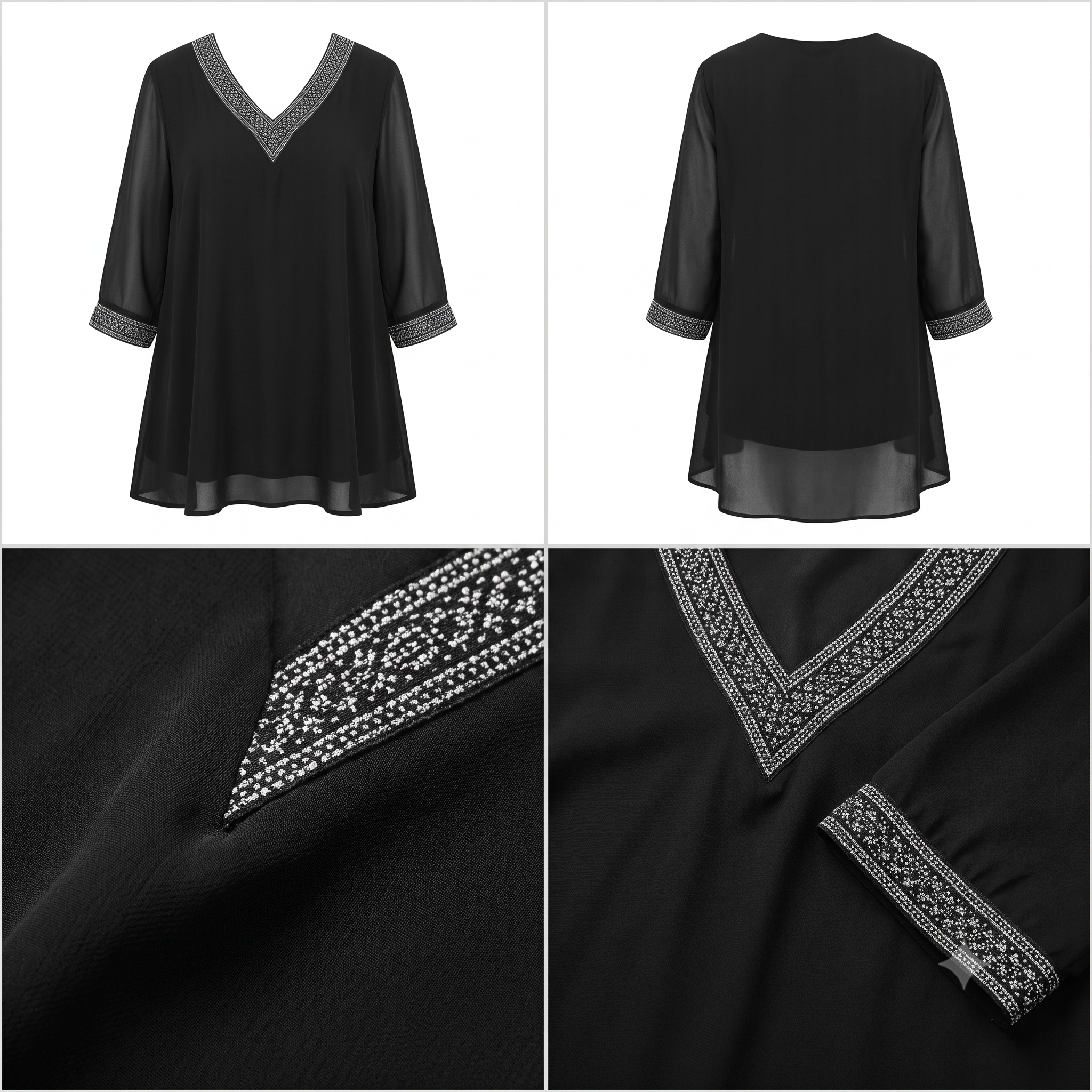 Plus Size Tunic Sewing Pattern PDF, V Neck Blouse Pattern, Curvy Women's Top, Loose or Belted Tunic, Sizes M–6XL, Instant Download