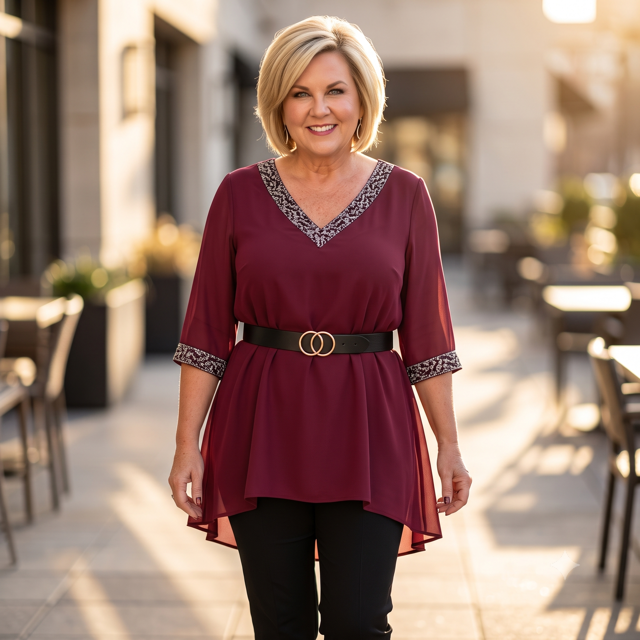 Plus Size Tunic Sewing Pattern PDF, V Neck Blouse Pattern, Curvy Women's Top, Loose or Belted Tunic, Sizes M–6XL, Instant Download