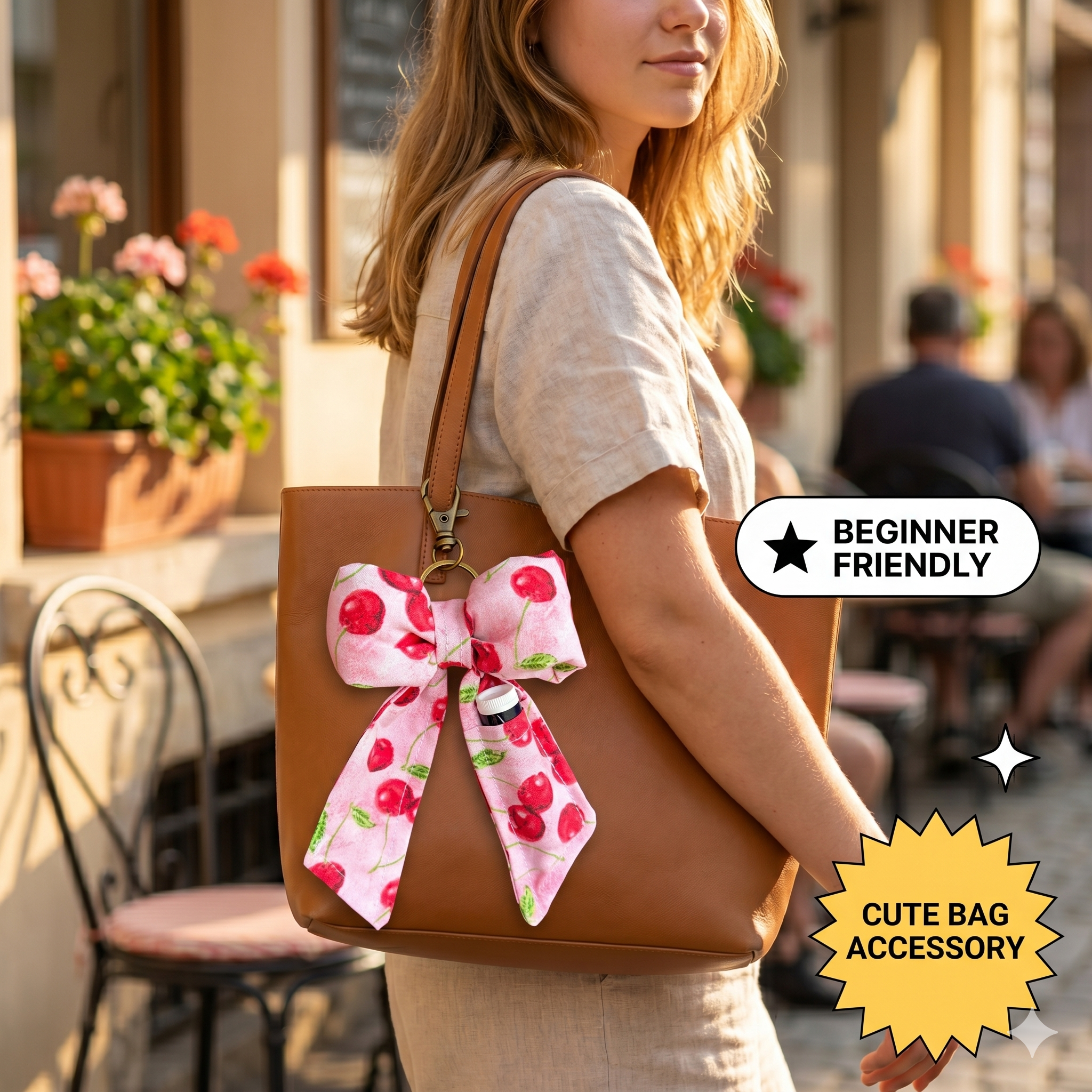Puffy Bow, Chapstick Holder Keychain- PATTERN ONLY