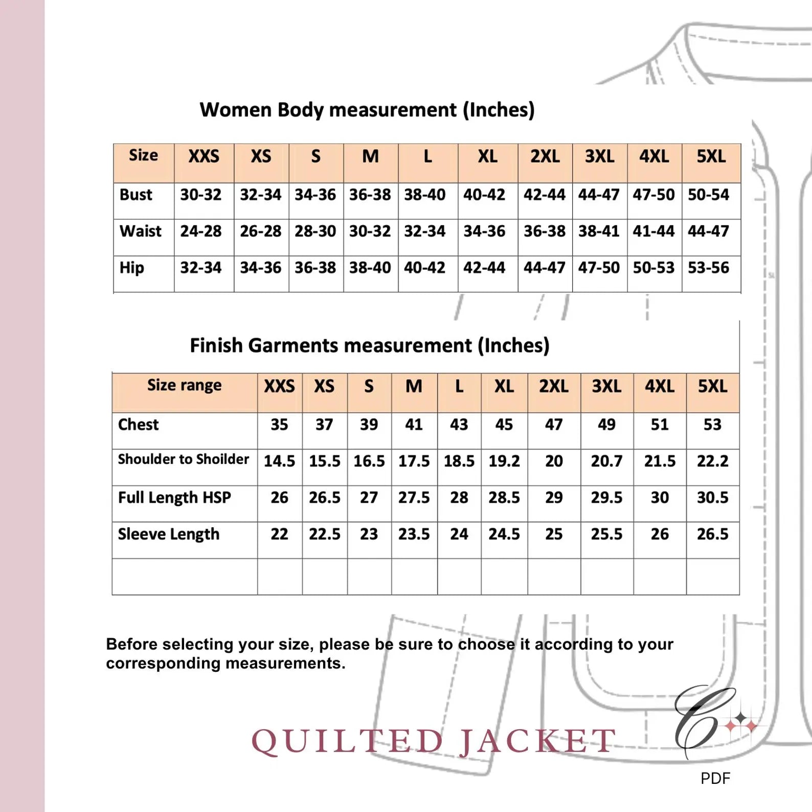 Quilted Jacket Sewing Pattern | Beginner Friendly, Sizes XXS-4XL (Instant Download)