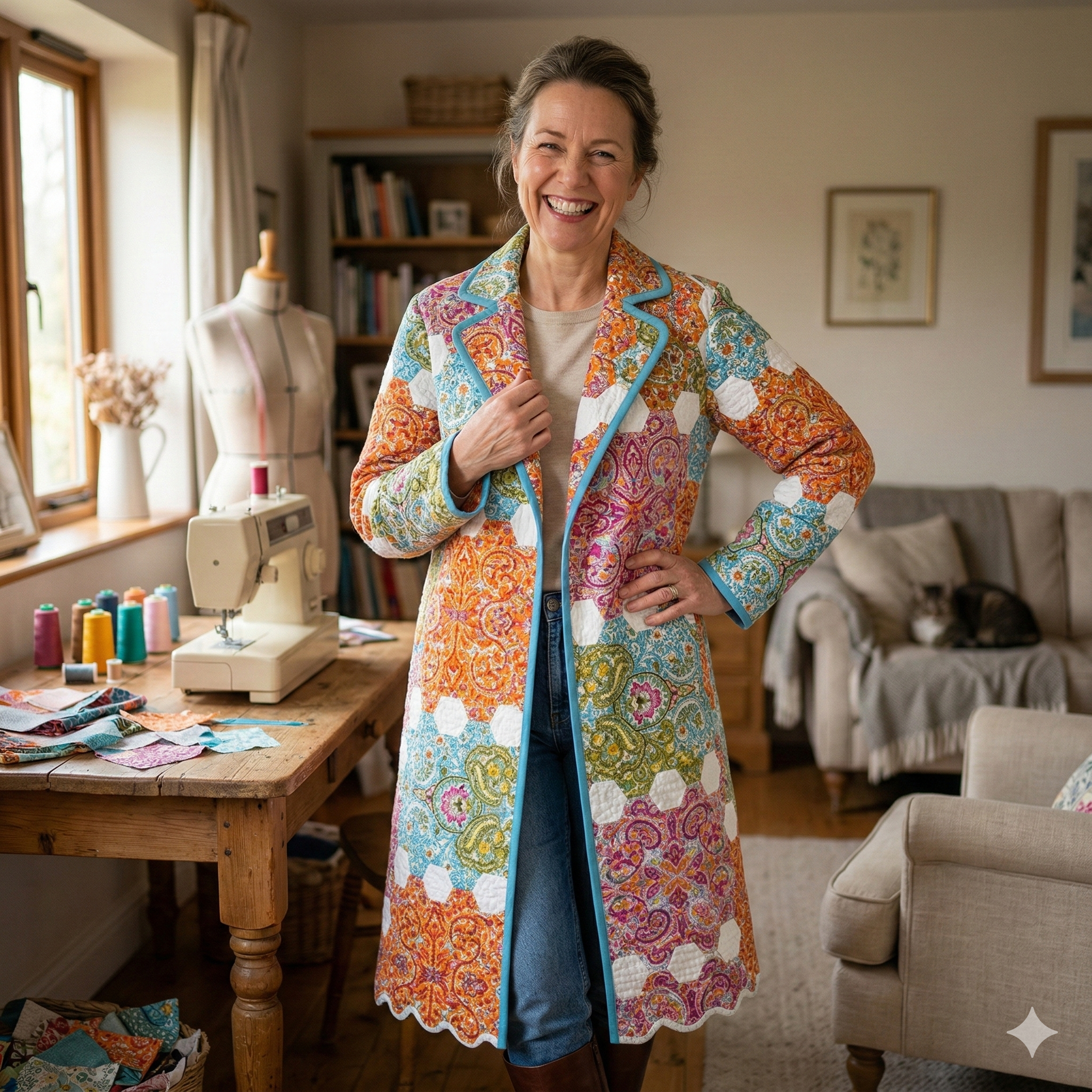 Sunset Patchwork Coat Sewing Pattern | Beginner-Friendly, XXS-4XL (Instant Download)