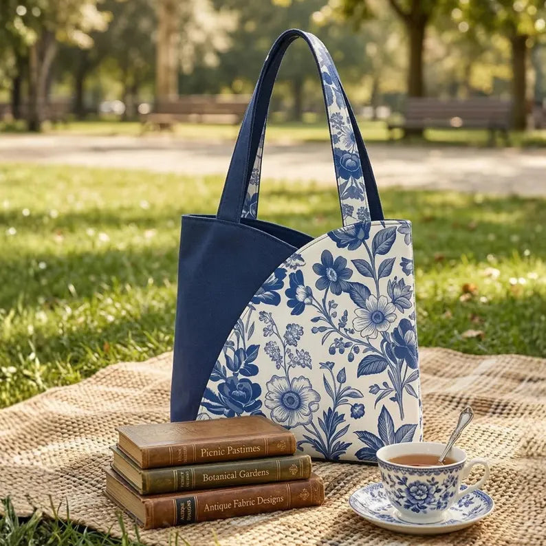 Tulip Tote Bag Sewing Pattern PDF | Beginner Friendly Tote Bag Tutorial | DIY Fabric Handbag | Printable Pattern A4 A0 US Letter