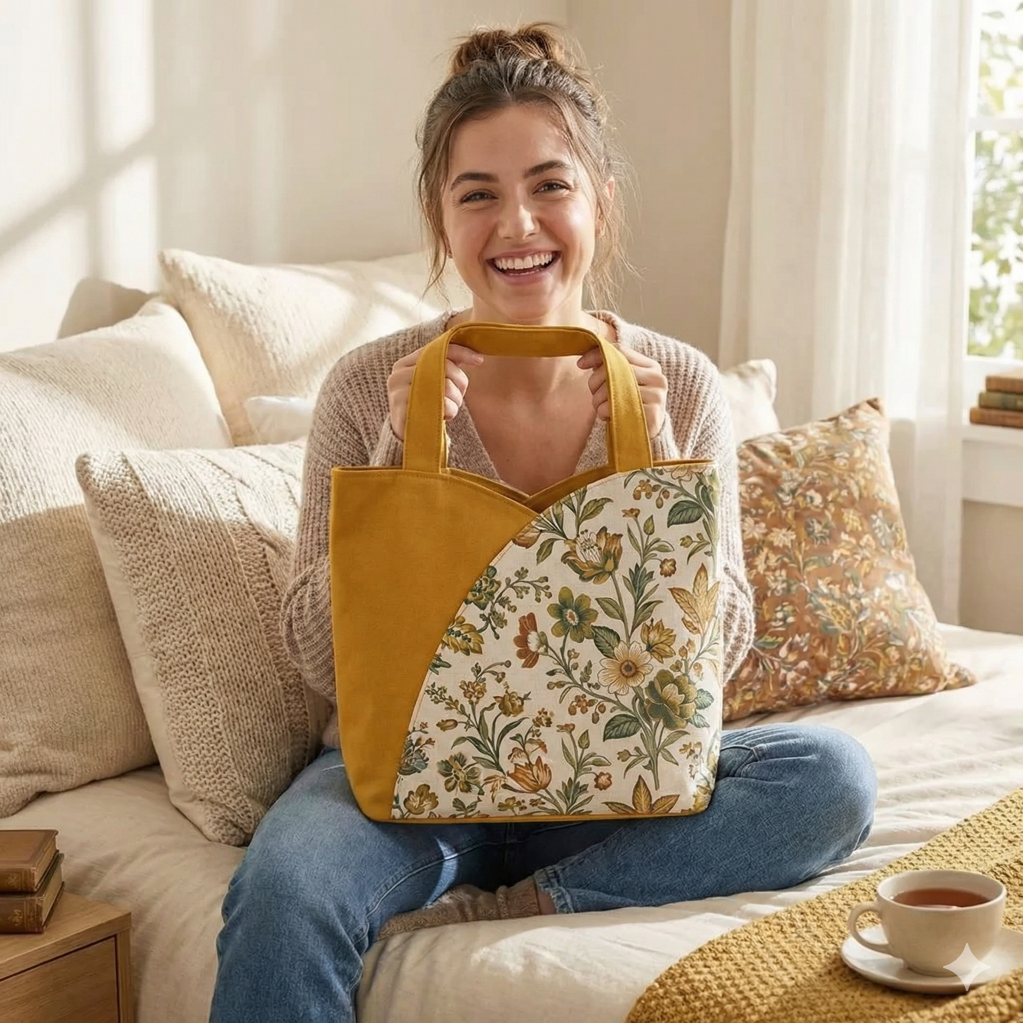 Tulip Tote Bag Sewing Pattern PDF | Beginner Friendly Tote Bag Tutorial | DIY Fabric Handbag | Printable Pattern A4 A0 US Letter