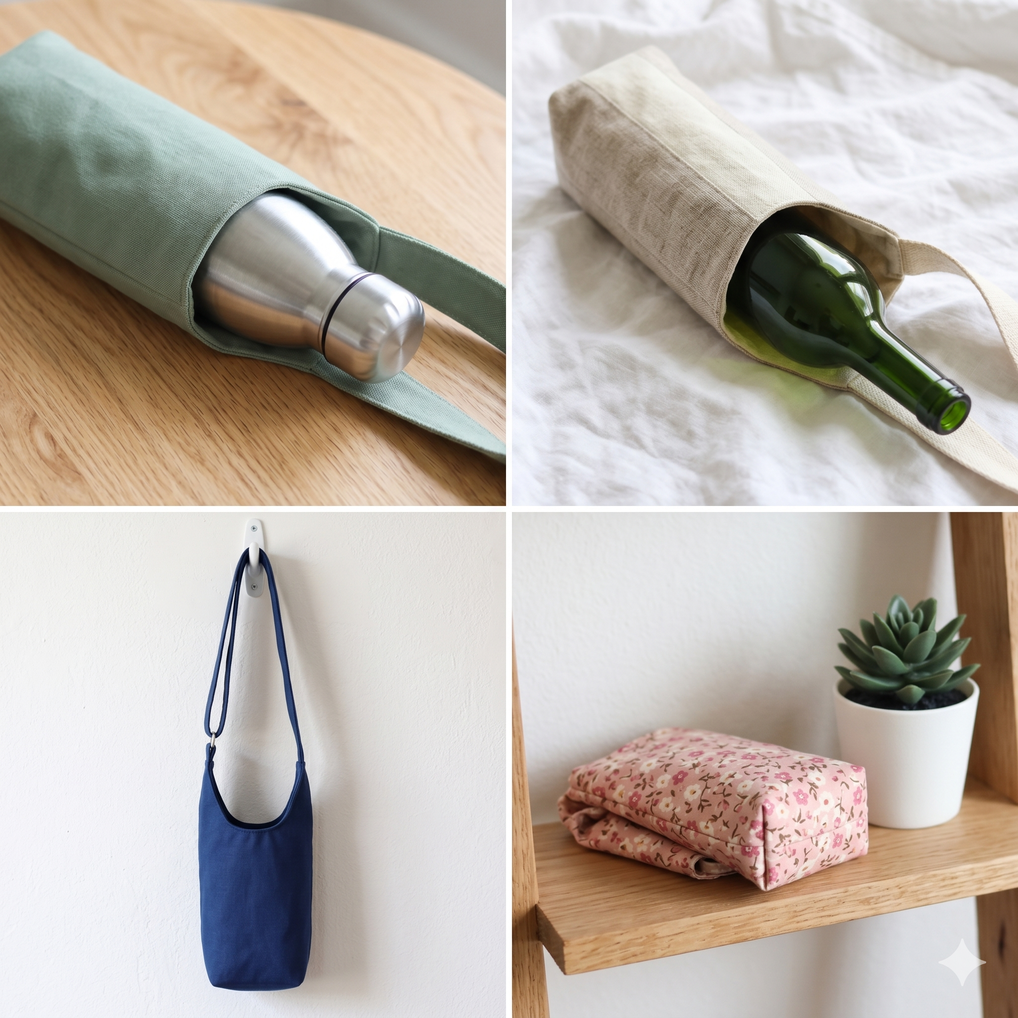 Water Bottle Bag Pattern, Wine Bag Tutorial PDF
