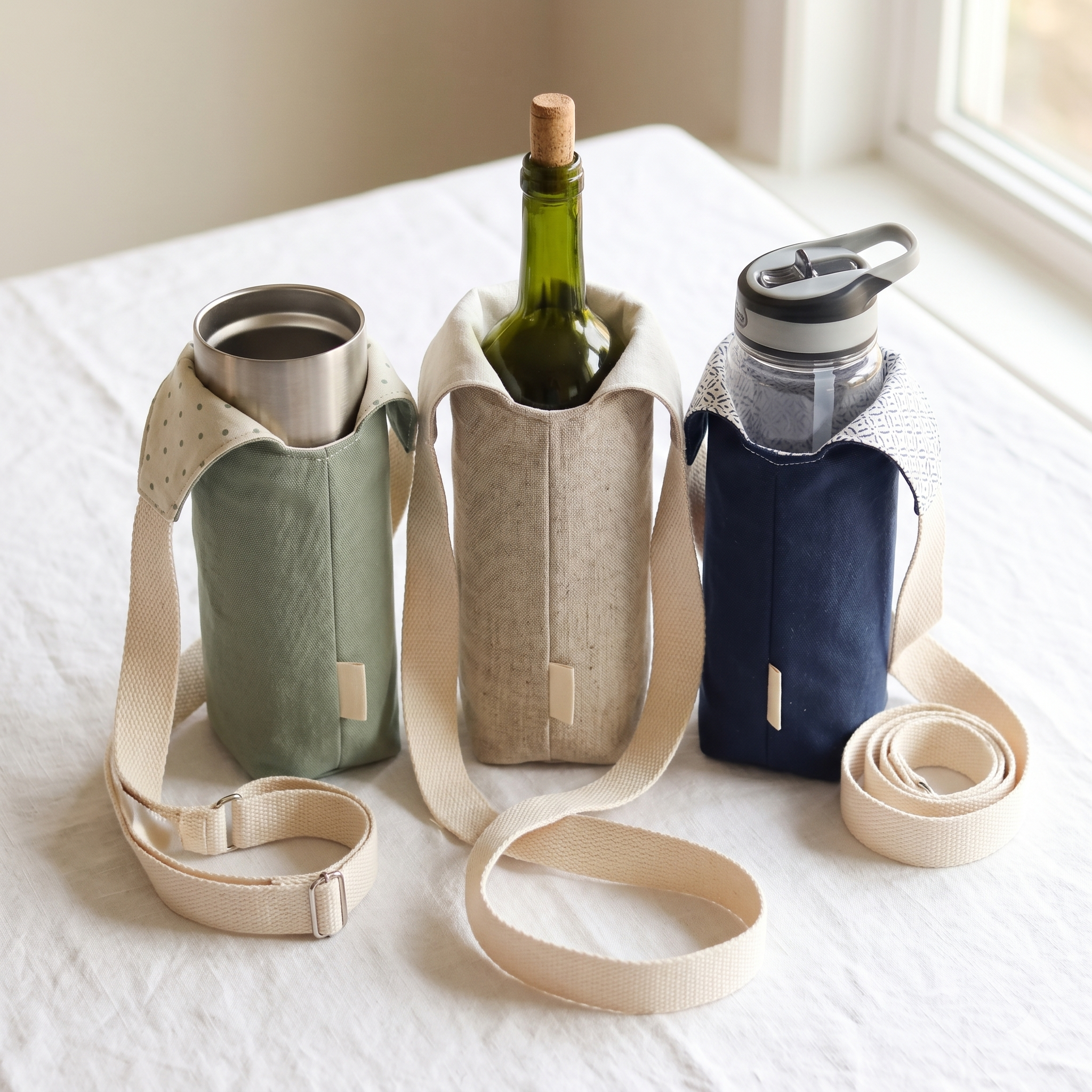 Water Bottle Bag Pattern, Wine Bag Tutorial PDF