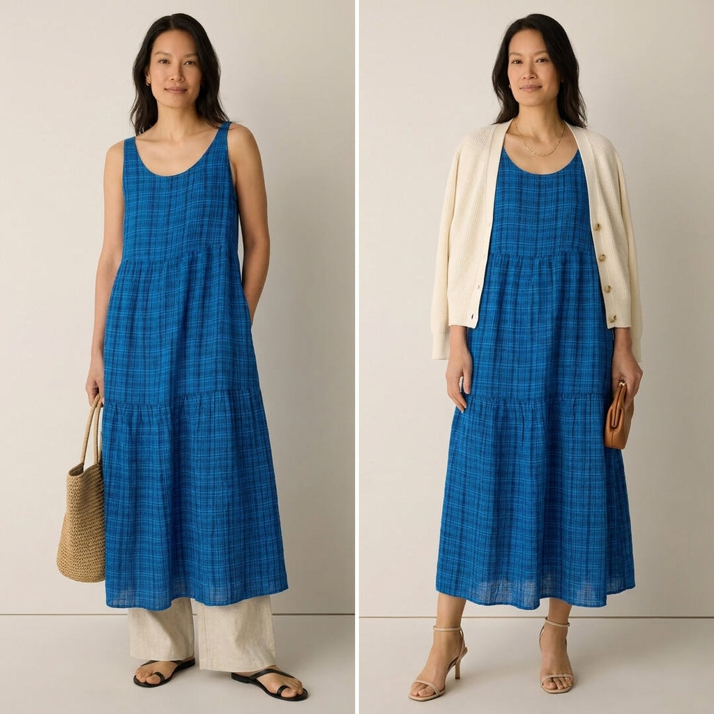 Tiered Linen Maxi Dress – Instant Download PDF Sewing Pattern