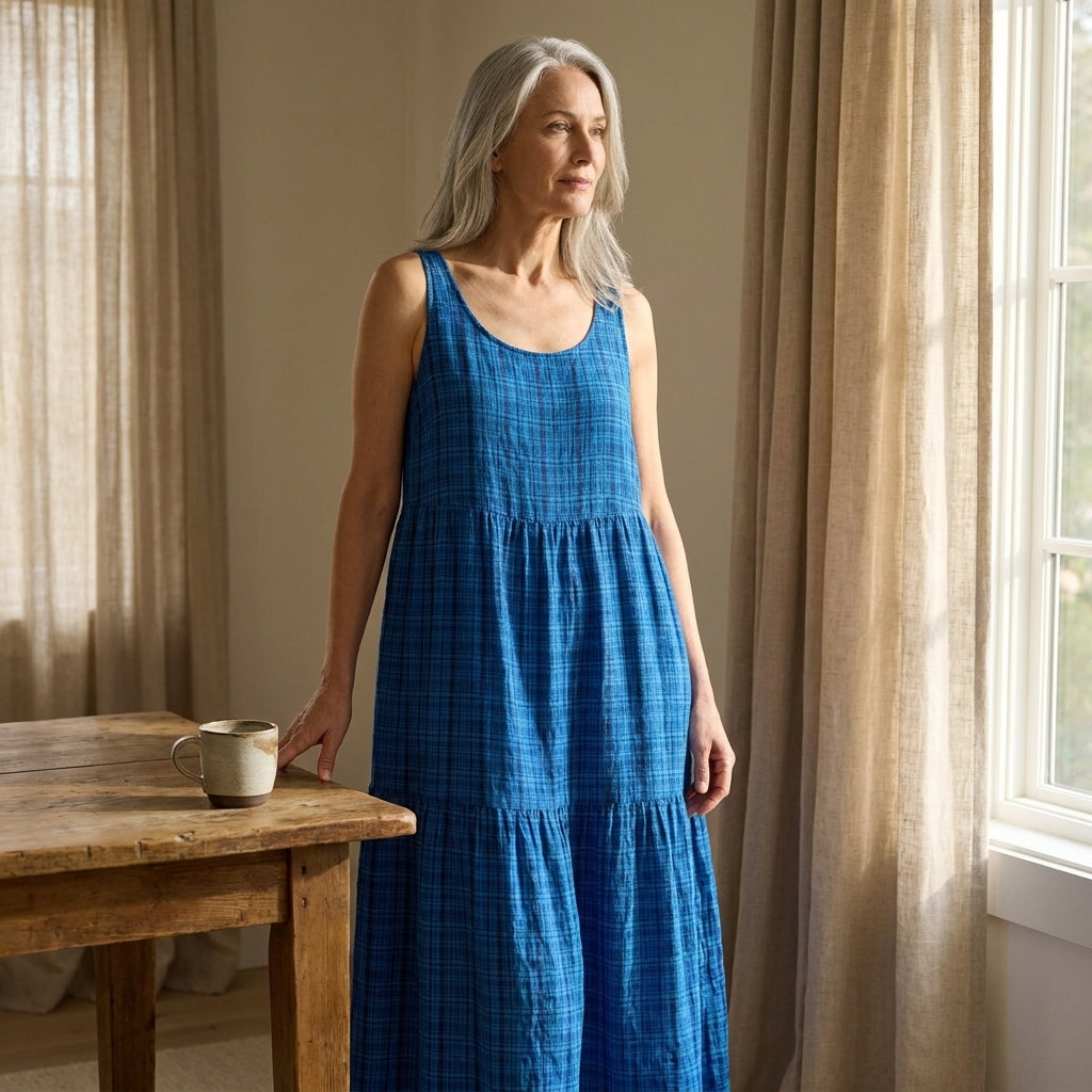 Tiered Linen Maxi Dress – Instant Download PDF Sewing Pattern