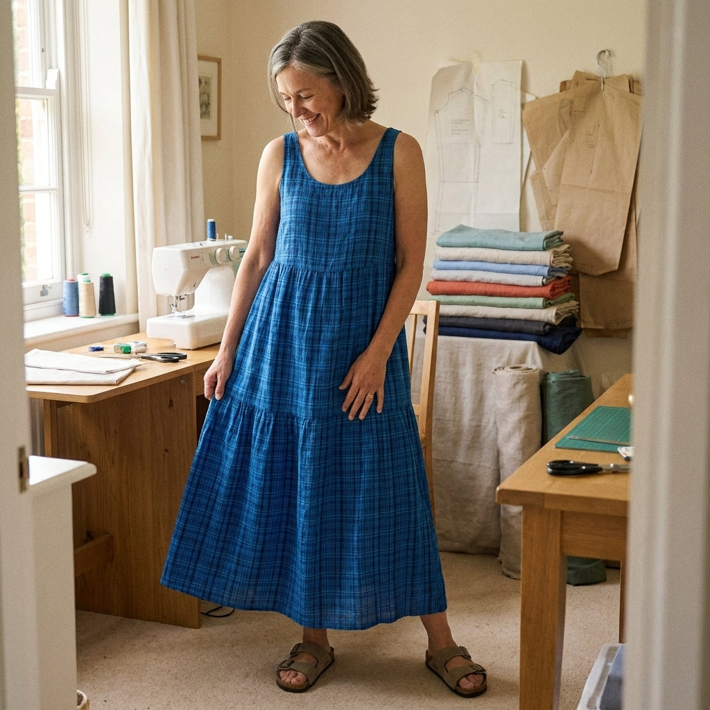 Tiered Linen Maxi Dress – Instant Download PDF Sewing Pattern
