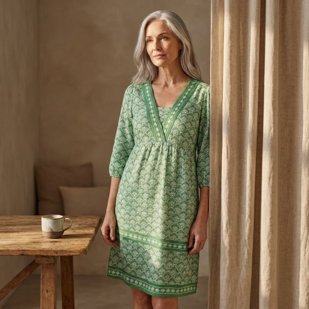 Border Print Empire Waist Dress &Tunic  – Instant Download PDF Sewing Pattern