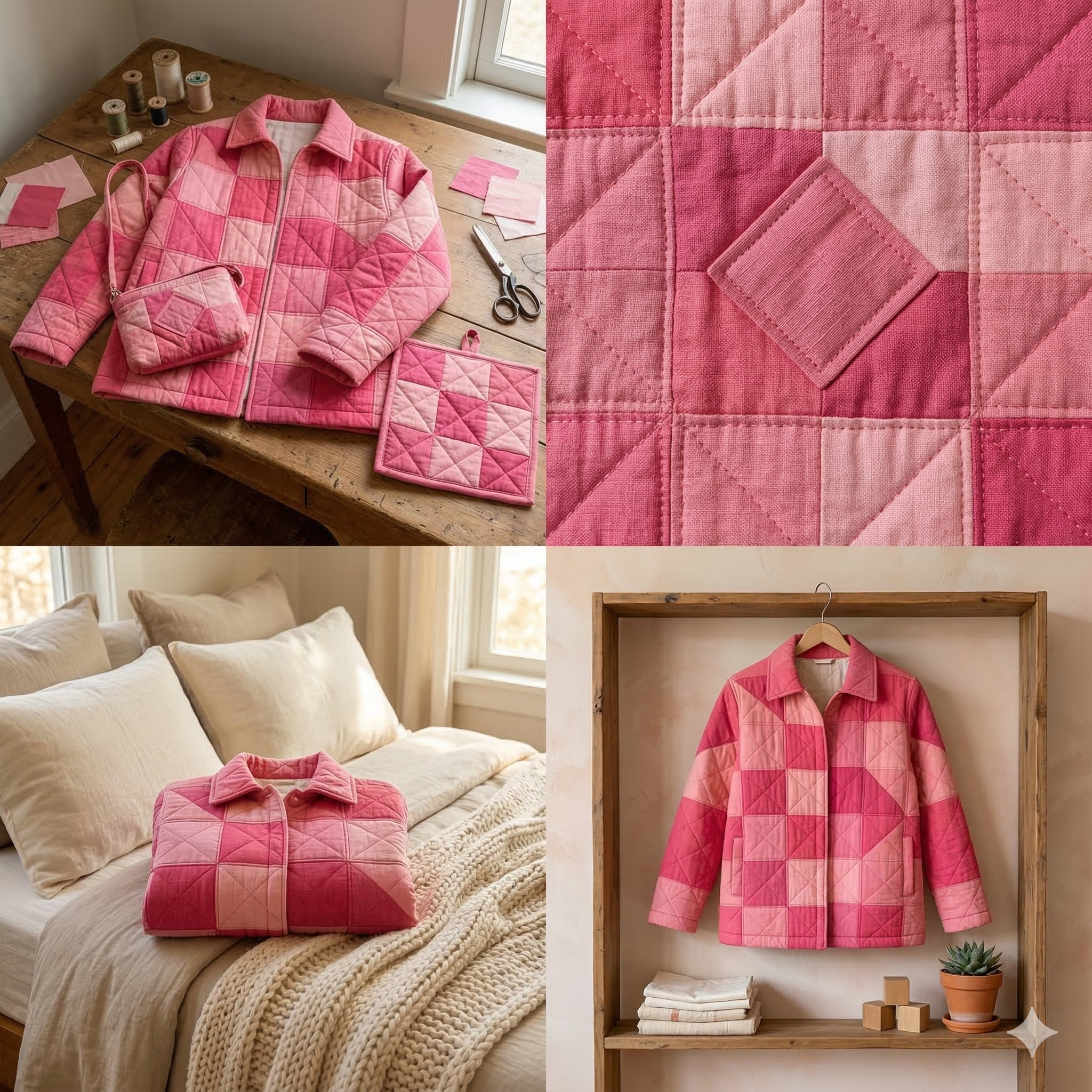 Quilted Patchwork Jacket PDF Sewing Pattern – Women’s Coat Pattern – Instant Download