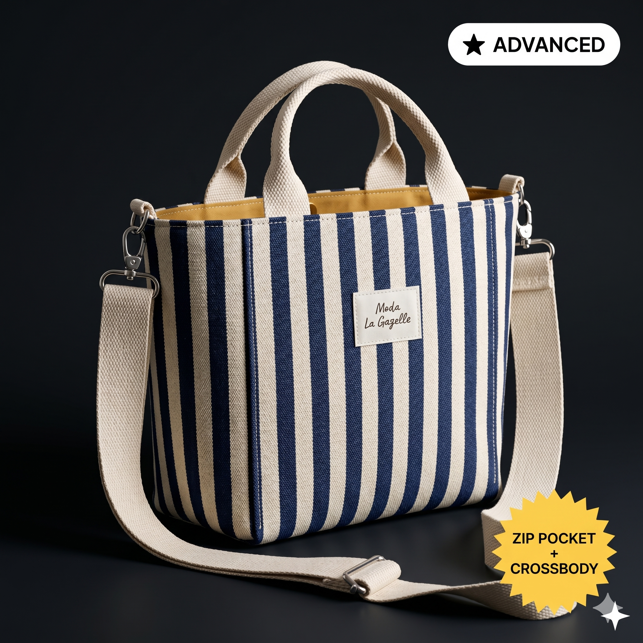 Mini Tote Bag Sewing Pattern, Crossbody Bag, Zipper Pocket