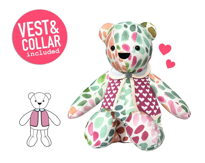Memory Bear Pattern   -keepsake bear,  All Sizes included