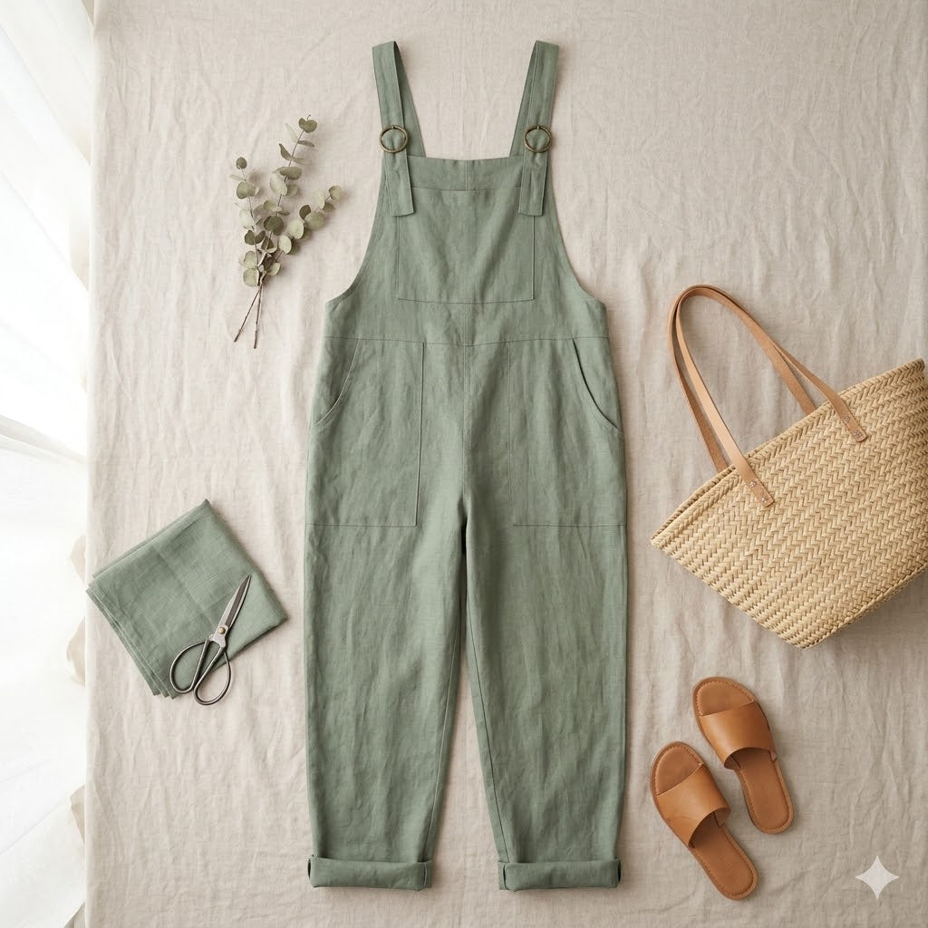 Women Jumpsuit PDF Pattern, Bib Dungaree Sewing Pattern S to 5XL, Beginner Friendly Romper Pattern, Easy Printable Instant Download