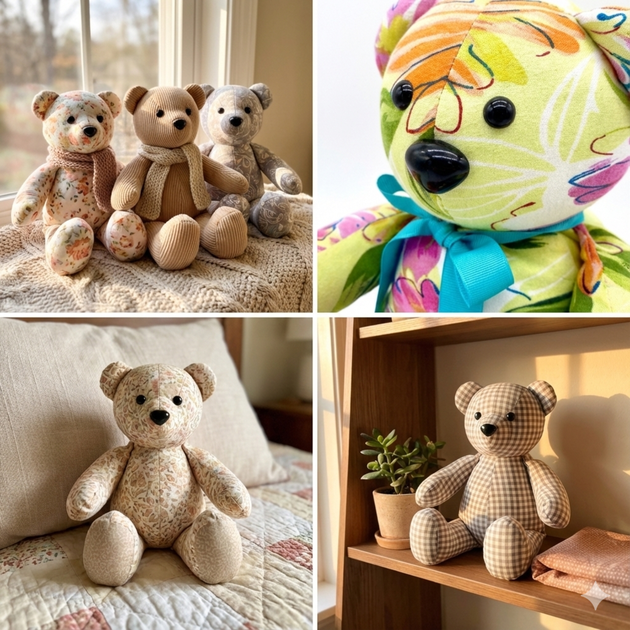 EASY! Chipper Memory Bear Sewing Pattern: 18-inch bear with video tutorial (PDF download)