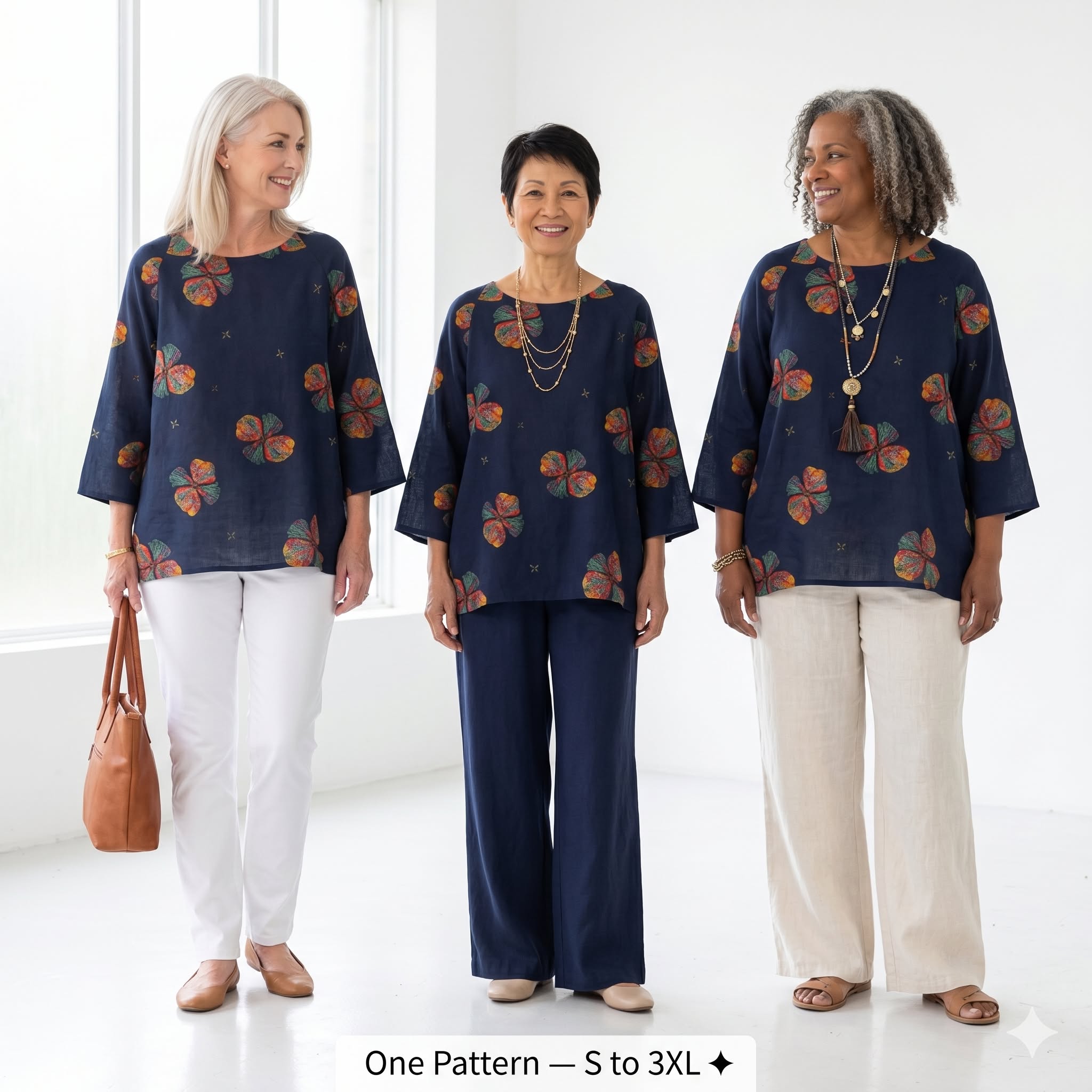 Floral Cotton Shirt – Instant Download PDF Sewing Pattern