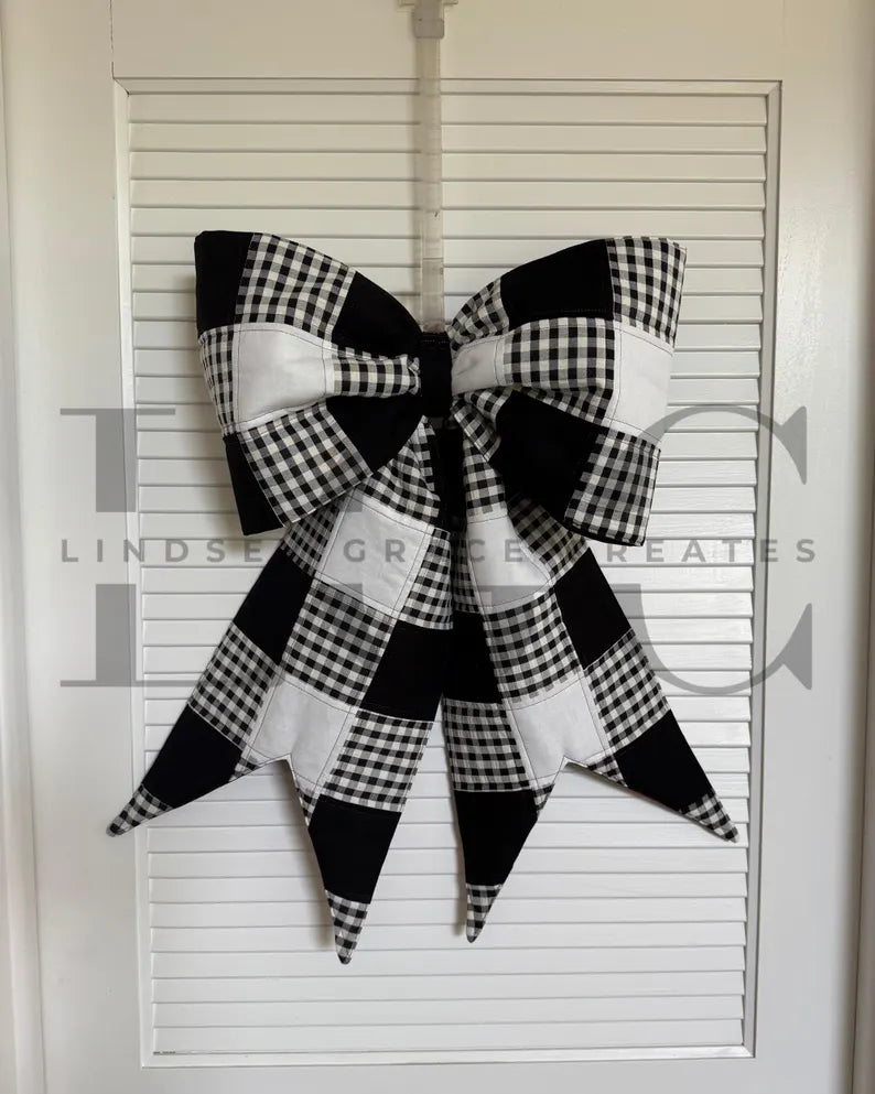 The Big Giant Reversible Quilted Bow | Beginner Friendly PDF Sewing Pattern Instructions and Video Tutorial for Oversized Quilted Fabric Bow