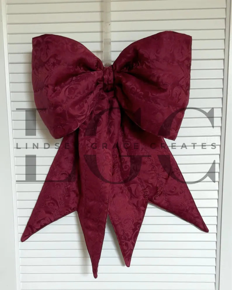The Big Giant Reversible Quilted Bow | Beginner Friendly PDF Sewing Pattern Instructions and Video Tutorial for Oversized Quilted Fabric Bow